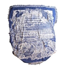 Mohawk Home Serenity Prayer Wvn Tapestry Thrw Blnkt Blue Nature Animals USA READ